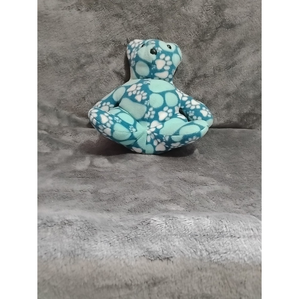 Blue W Teal Blobs Dots Bear Stuffed Plushed Animal 12"
